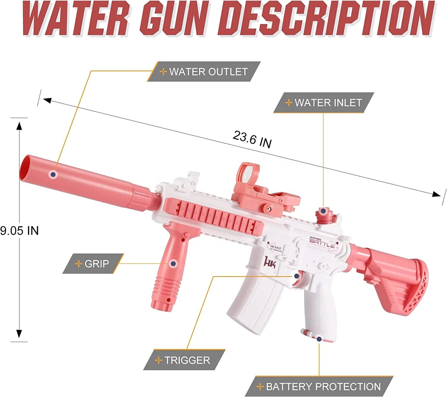 Pink M416 Water Gun