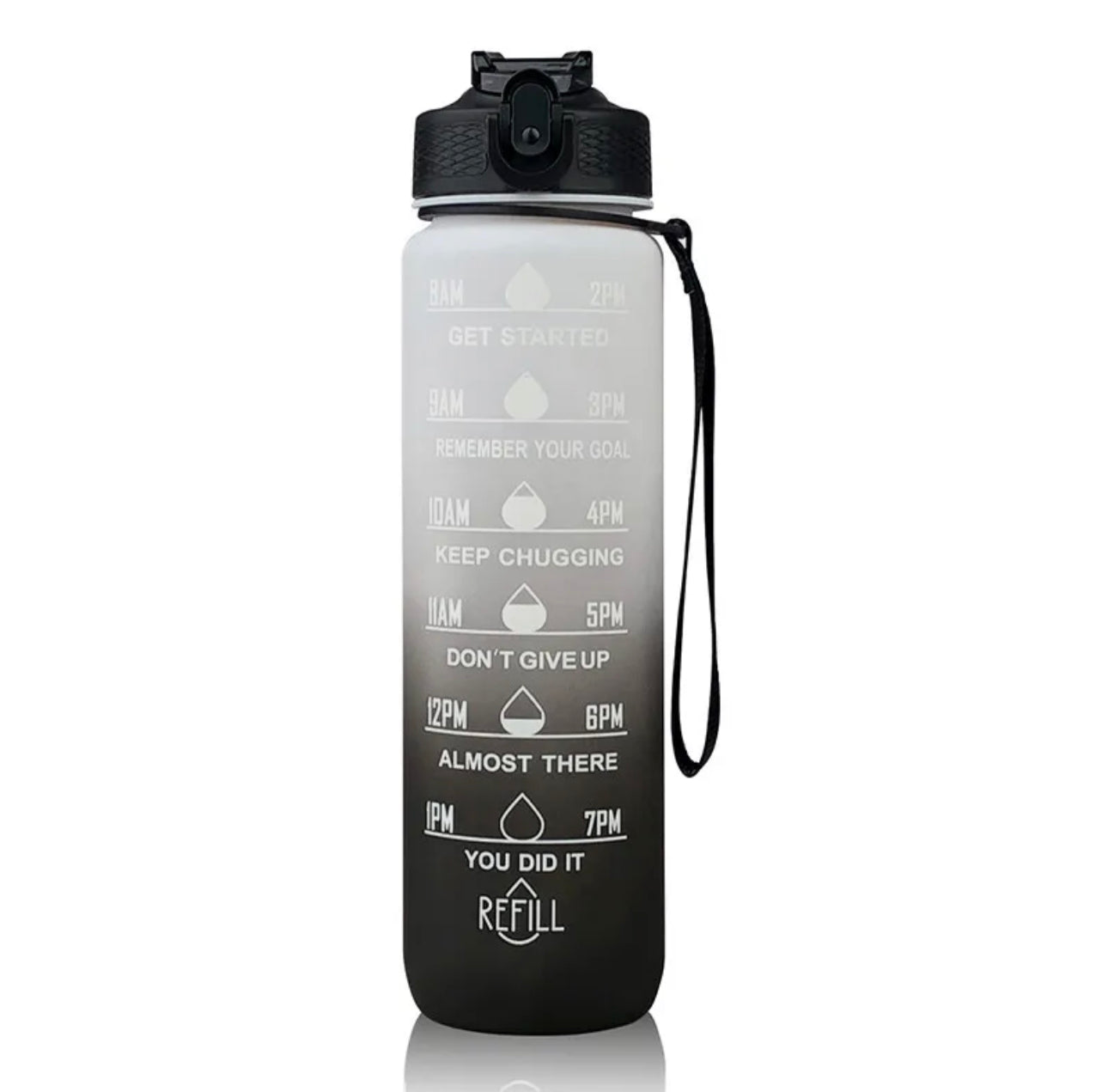 Water Bottle White & Black