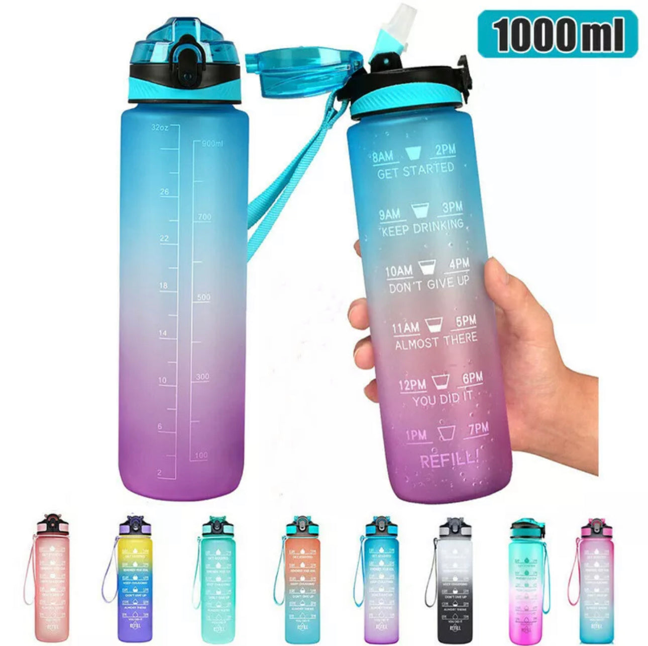 Water Bottle Blue & Pink